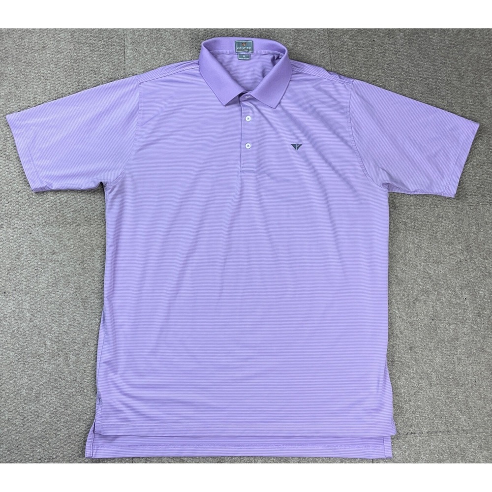 Fennec‎ Highly Evolved Purple Striped Men's Short Sleeve Polo Shirt Size XL